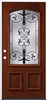 Mahogany Door Unit, Iron Grill, M54, 3/0X6/8, RH, Open In, 4-5/8" FJ Jambs, Prefinished, No Casing, Double Bore 0