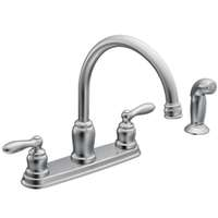 Faucet Moen Kitchen 2 Handle Chome w/ Spray Caldwell Ca87888 0
