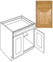 Kitchen Cabinet Country Oak Base 24" B24 Plywood Box 0