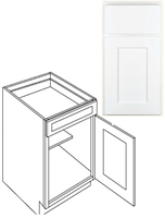 Kitchen Cabinet Luxor White Base 15" B15 Plywood Box 0