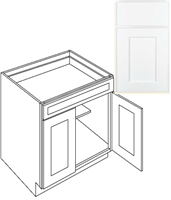 Kitchen Cabinet Luxor White Base 24" B24 Plywood Box 0