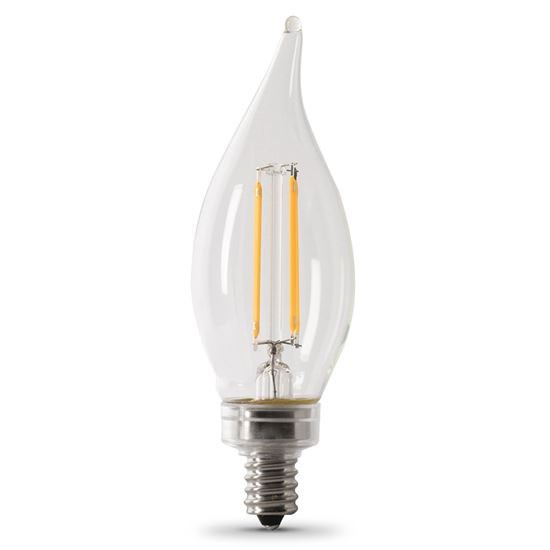 Main 1 - Bulb LED 60-Watt Flame Tip Dimmable E12 Base 6 Pack Feit CFC40/950CA/FIL/6  - San Antonio Retail