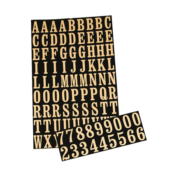 Main 2 - Self-Adhesive Vinyl Numbers/Letters, 1", Gold on Black MM-2 - San Antonio Retail