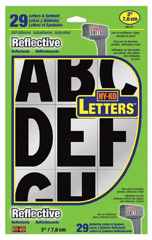 Main 1 - Self-Adhesive Vinyl Letters, 3", Black on Silver, Reflective MM-29L - San Antonio Retail