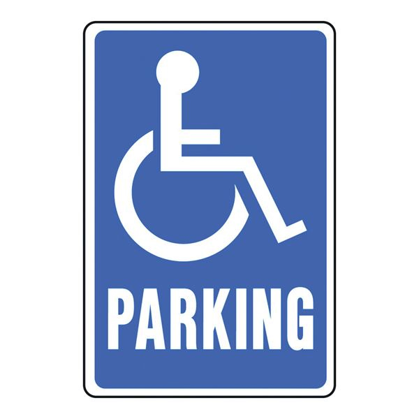 Main 1 - Sign, Handicapped Parking Only, 12x18, White Legend Blue Background, Aluminum HW-13 - San Antonio Retail