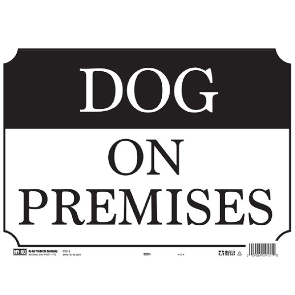 Main 1 - Sign, Dogs On Premises, 10x14, Plastic  20331 - San Antonio Retail