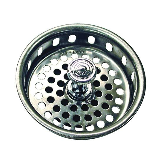 Basket Strainer with Drop Center Post 3-3/4" Dia Stainless Steel Chrome Danco 80900 - San Antonio Retail