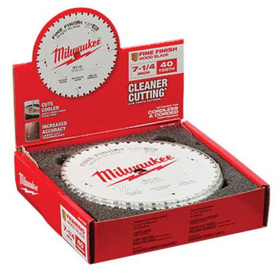 Main 1 - Circular Saw Blade 7-1/4" 40T Cobalt/Tungsten Carbide Cutting Edge Milwaukee 48-41-0726 - San Antonio Retail