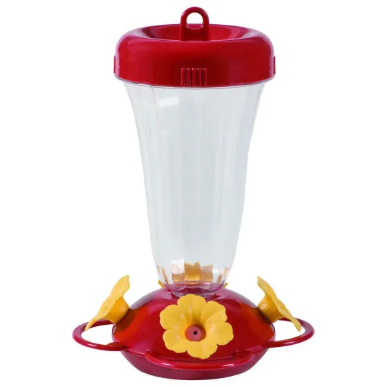 Main 2 - Bird Feeder Hummingbird Yellow Flower 4 Ports/Ways, Plastic, Red 136TFN - San Antonio Retail
