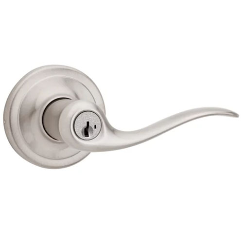 Main 1 - Lockset, Kwikset, Entry, Tustin Lever, Satin Nickel 740TNL 15 - San Antonio Retail