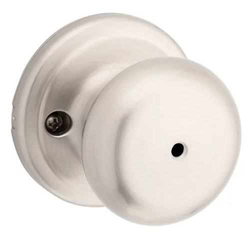 Main 1 - Lockset, Kwikset, Privacy, Juno Knob, Satin Nickel, Bed & Bath 730J15PCP - San Antonio Retail