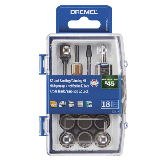 Main 1 - Dremel Accessory Kit 18Pc EZ Sanding/Grinding Kit w/ Mandrel EZ727-01 - San Antonio Retail