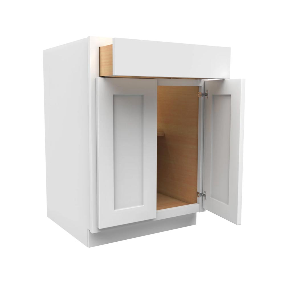 Main 1 - Kitchen Cabinet Luxor White Base 24" B24 Plywood Box - San Antonio Retail