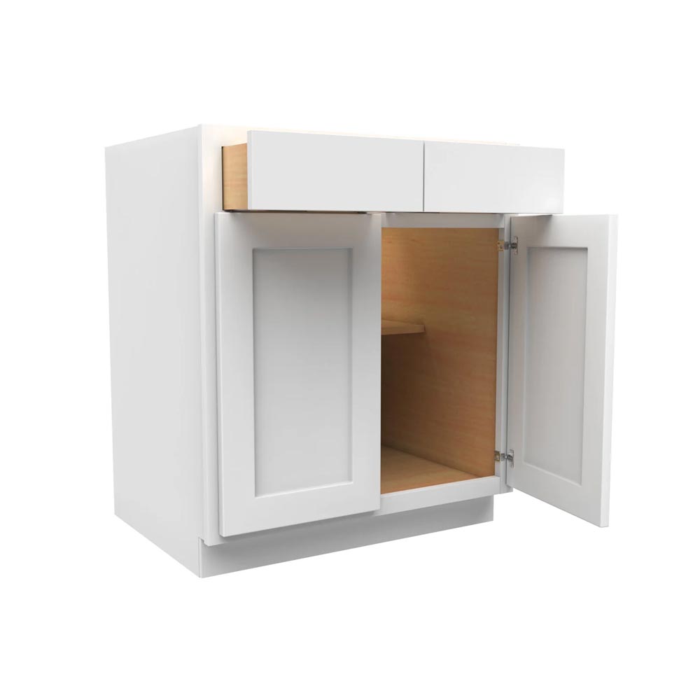 Main 1 - Kitchen Cabinet Luxor White Base 30" B30 Plywood Box - San Antonio Retail