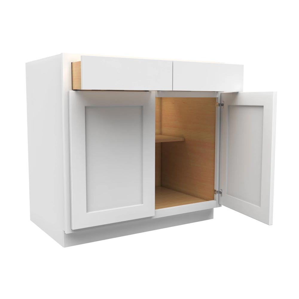 Main 1 - Kitchen Cabinet Luxor White Base 36" B36 Plywood Box - San Antonio Retail