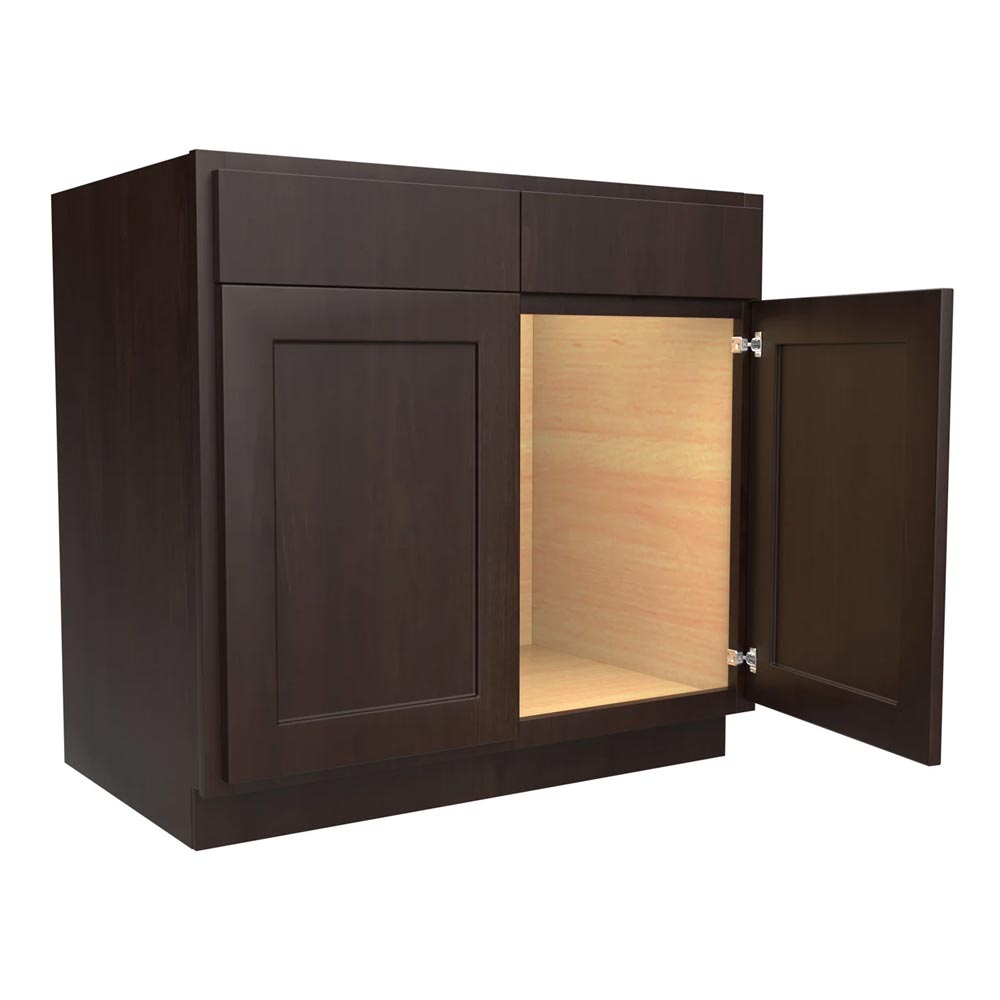 Main 1 - Kitchen Cabinet Luxor Espresso Sink Base 36" Sb36 Plywood Box - San Antonio Retail