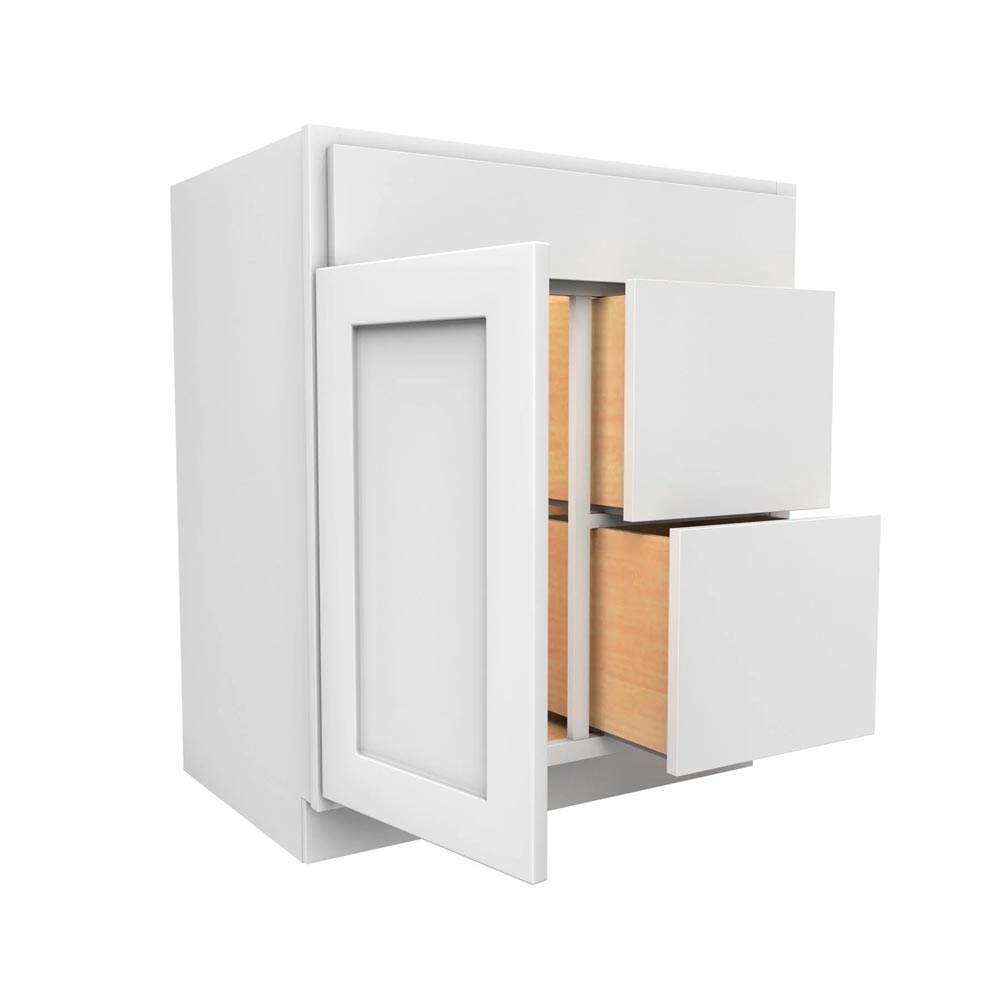 Vanity 30"X21" Luxor White 1Dr 2Dwr V30D Plywood Box - San Antonio Retail