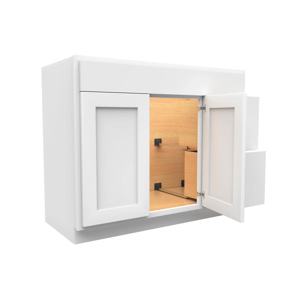 Vanity 36"X21"Luxor White 2Dr 2Dwr V36D Plywood Box - San Antonio Retail