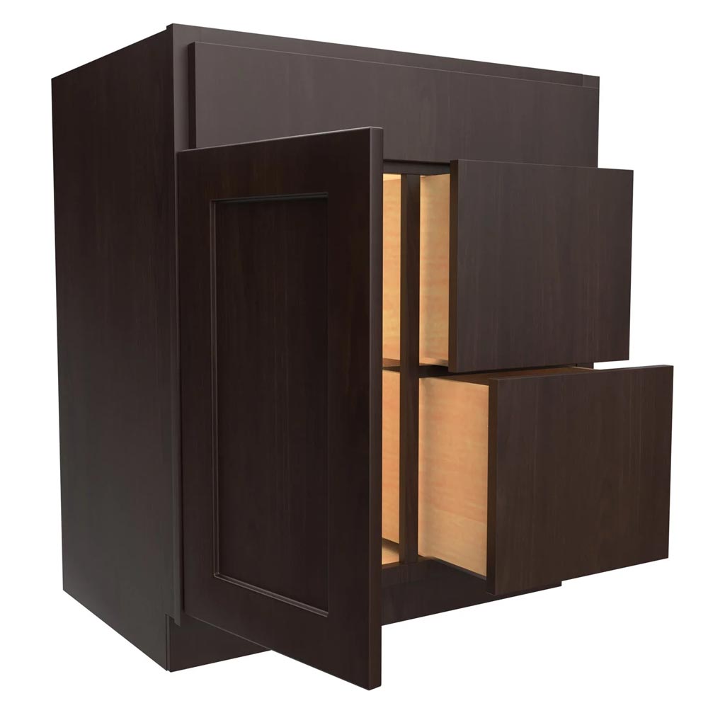 Vanity 30"X21" Luxor Espresso 1Dr 2Dwr V30D Plywood Box - San Antonio Retail
