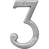 Main 1 - Satin Nickel Number, 4", Character: 3  BR-43SN/3 - San Antonio Retail