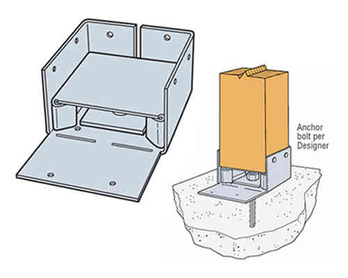Main 1 - Simpson ABW66RZ Rough Cut 6X6 Adjustable Standoff Post Base with Wind Uplift - San Antonio Retail
