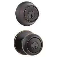 Main 1 - Deadbolt & Lockset, Kwikset, Cove, Venetian Bronze, Knob & Single Cylinder Deadbolt 690 CV 11P/SMT CP K6 - San Antonio Retail
