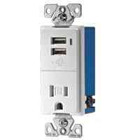 Main 2 - Receptacle Combo 15A/Usb White Tr7740W-K - San Antonio Retail