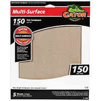 Main 2 - Sandpaper  5Pk-9X11 Aluminum Oxide 150G Fine 4442 - San Antonio Retail