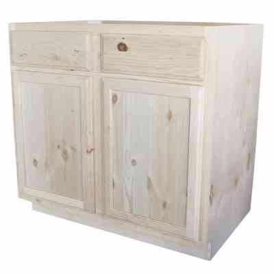 Main 2 - Kitchen Cabinet Knotty Pine Unfinished Base 36" Plywood Box B36 - San Antonio Retail