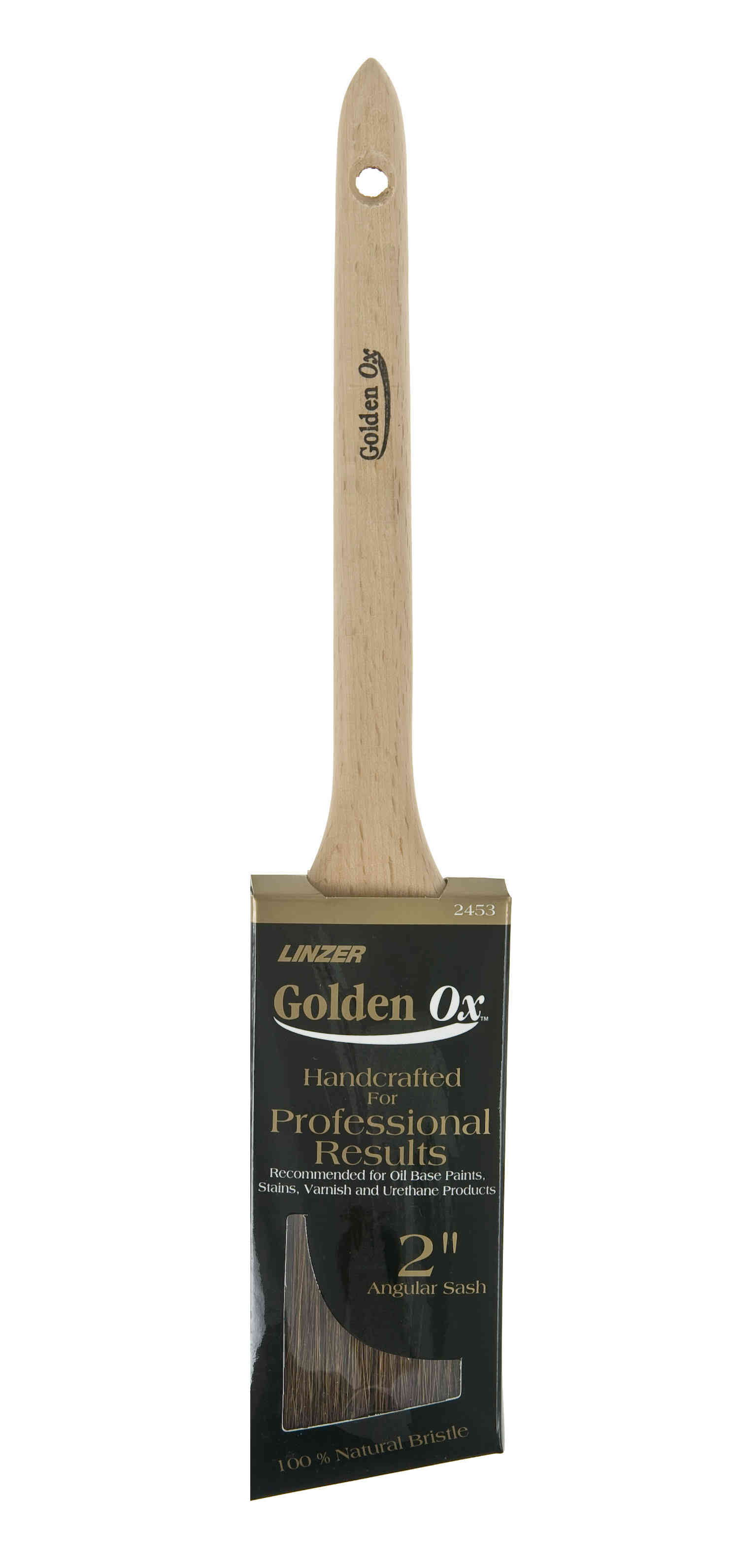 Main 2 - Paint Brush 2453 2" Golden Ox Fine China Angle Sash - San Antonio Retail