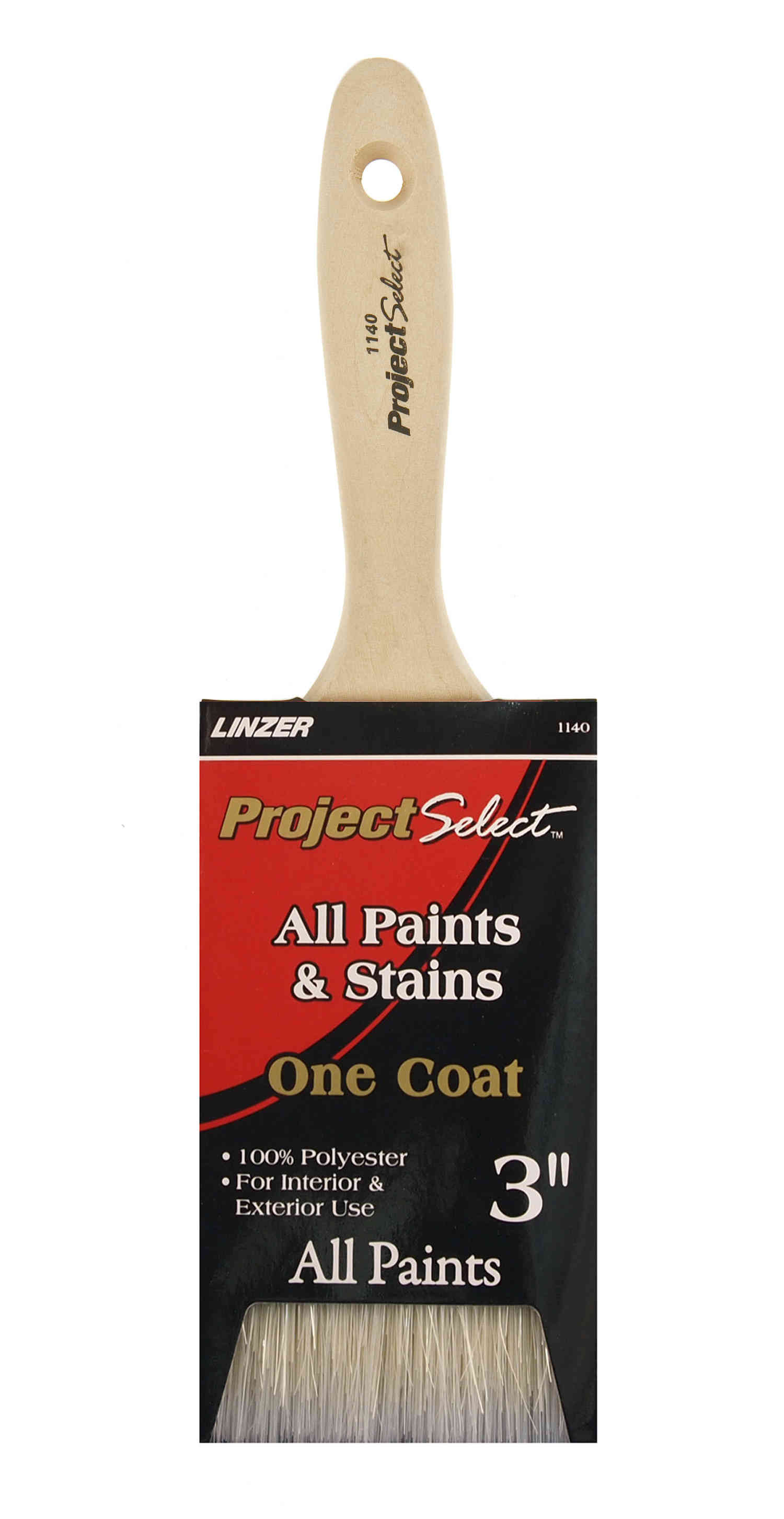 Main 2 - Paint Brush 1140 3" Project Select Wood Beaver Tail Handle - San Antonio Retail