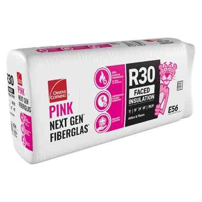 R30 Kraft Faced Insultion Batts E56 10"X24"X48" Owens Corning  88 sq ft - San Antonio Retail