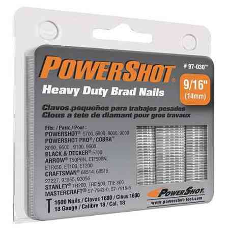 Main 2 - Brad Nails Heavy Duty 18GaX9/16" Power Shot 97-030CS - San Antonio Retail