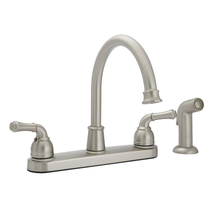 Main 2 - Faucet Banner Kitchen 2 Handle Brushed Nickel w/ Spray High Arch 372Ha-Bn - San Antonio Retail