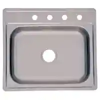 Main 1 - Sink Kitchen Stainless Steel 6" Deep Single Bowl Csla2522-6-4N/Fss604Nb   - San Antonio Retail