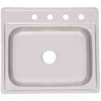 Main 2 - Sink Kitchen Stainless Steel 6" Deep Single Bowl Csla2522-6-4N/Fss604Nb   - San Antonio Retail