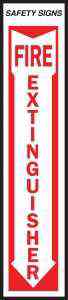 Main 1 - Sign, Fire Extinguisher, 4x18, Red Legend, Glow in the Dark, Vinyl FE-1 - San Antonio Retail