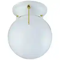Main 1 - Light Fixture Ceiling White 6" Round Globe w/ Pull Chain F3Who1-33753L - San Antonio Retail