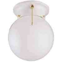 Main 6 - Light Fixture Ceiling White 6" Round Globe w/ Pull Chain F3Who1-33753L - San Antonio Retail