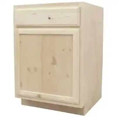 Main 1 - Kitchen Cabinet Knotty Pine Unfinished Base 24" Plywood Box B24 - San Antonio Retail