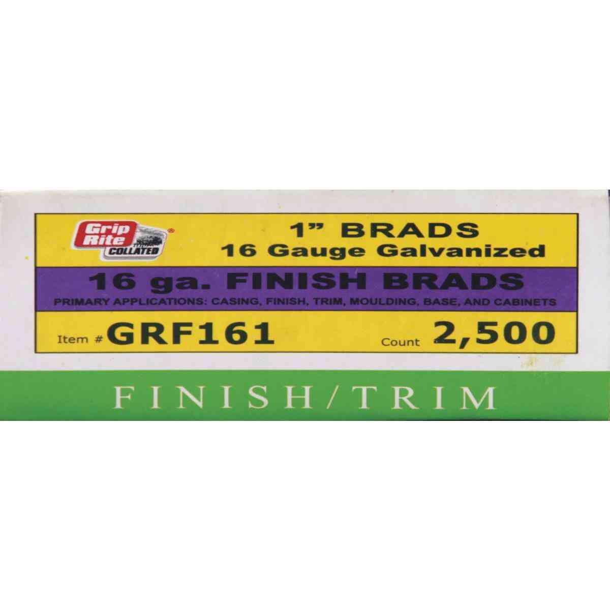 Main 1 - Air Nail Finish Straight 1" 16Ga Grf161 Galv 2.5M Box - San Antonio Retail
