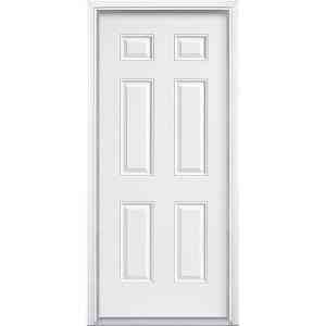Main 1 - Steel Door Unit*D*, 6 Panel, 3/0X6/8, RH, Open In, 4-5/8" FJ Jambs, Fixed Sill,Satin Nickel Hinges, No Casing, Double Bore - San Antonio Retail