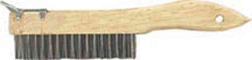 Main 3 - Wire Brush Wood Stainless Steel Shoe Handle 70520 / WB01411S - San Antonio Retail