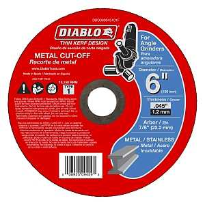 Main 1 - Cut Off Wheel Steel Demon 6' Type 1 Metal Diablo DBD060045101F - San Antonio Retail