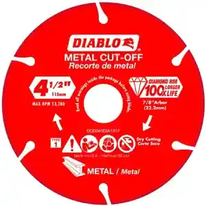 Main 1 - Cut Off Wheel Metal 4-1/2" Diamond Blade Diablo DDD045DIA101F - San Antonio Retail