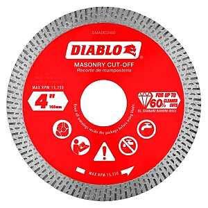 Main 1 - Saw Blade Circular 4" Diamond Continuous Rim Cut-Off Discs for Masonry Diablo DMADC0400  - San Antonio Retail