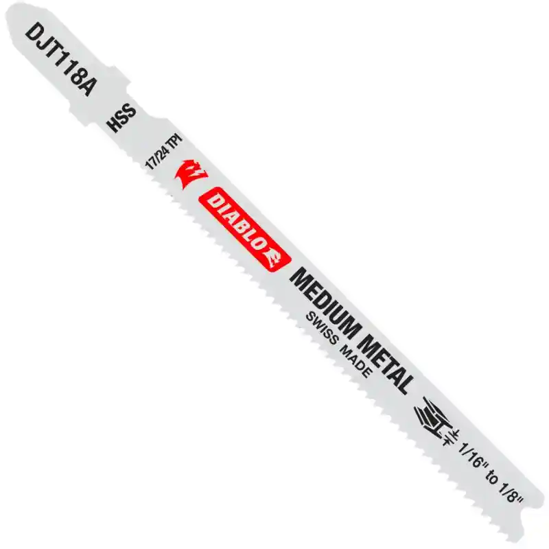 Main 1 - Saw Blade Jig 3-5/8" 17/24 TPI High Speed Steel T-Shank for Medium Metall Diablo DJT118A5 - San Antonio Retail