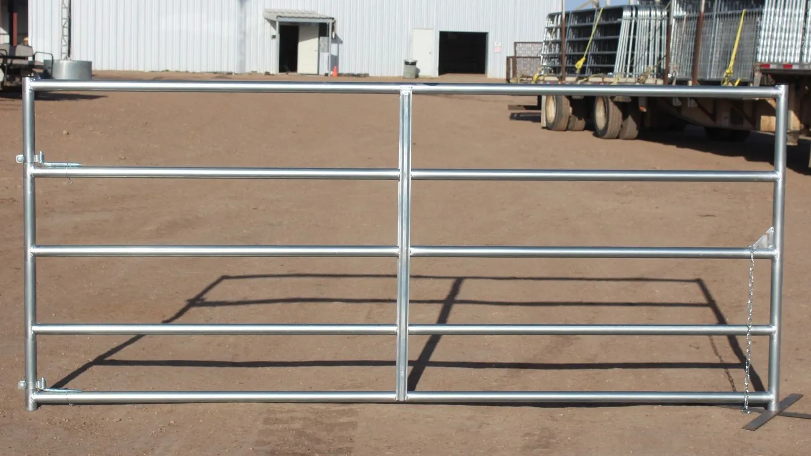 Main 3 - Economy Galvanized Tube Gate 16' 5-Bar 50"High - San Antonio Retail