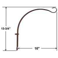 Main 2 - Plant Hook Curved Hanging 16" Bronze - San Antonio Retail
