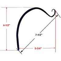 Main 2 - Plant Hook Forged Hanging 5-3/4" Black - San Antonio Retail